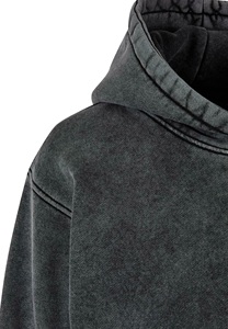 Sudadera con capucha de lavado ácido única para mujer, sudadera Regular de algodón negro para mujer, sudaderas con capucha de lavado ácido de alta calidad hechas a medida - Product Image 2