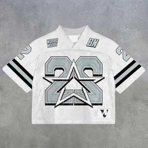 Camiseta de fútbol por sublimación clásica con cuello Polo vintage retro personalizada OEM, ropa de fútbol americano con camiseta de malla para camisetas de fútbol - Product Image 2
