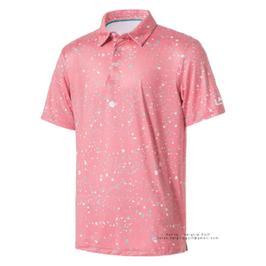 ODM superventas cuarto botón abajo Polo camiseta sublimación tejido de algodón suave Turn Down Collar Golf POLO camisa hombres - Product Image 5