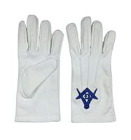Gants blancs de haute qualité 100% coton, doux, brodés à la machine, régalia maçonnique, gants à vendre