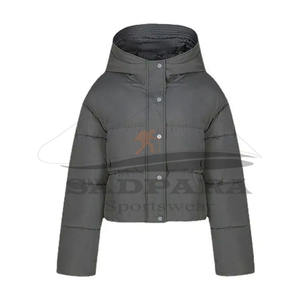 Manteau d'hiver à bulles gonflées pour femmes élégantes en peau de mouton tricoté avec fermeture éclair vêtements d'extérieur longs en cuir respirant - Product Image 1