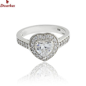 Lujo 925 plata esterlina media eternidad banda moda Cubic Zirconia piedra anillo de bodas para mujeres estilo clásico para fiestas - Product Image 3