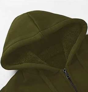 OEM personalizado de gran tamaño 500 Gsm Heavyweight recortada Boxy Fit algodón en blanco con cremallera completa Sudadera con capucha de doble capa para los hombres - Product Image 5