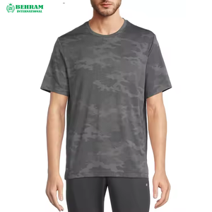 T-shirts en coton 100% rouge uni pour hommes, décontractés, col rond, manches régulières, grandes tailles, coupe ample, anti-rides, écologiques - Product Image 2