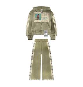 Chándal Deportivo de Invierno de Primera Calidad, Talla Grande, Estilo Urbano, Lavado Ácido Decolorado al Sol, Ropa de Entrenamiento, Logotipo de Marca Personalizado - Product Image 5