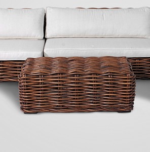 Muebles de estilo moderno para sala de estar, conjunto de ratán, marco de madera de caoba con cojín - Product Image 5