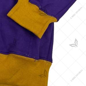 Sweat à capuche violet Premium Omega Fraternity et manches raglan en or ancien avec logo brodé Sweat-shirt HBCU Greek Apparel - Product Image 5