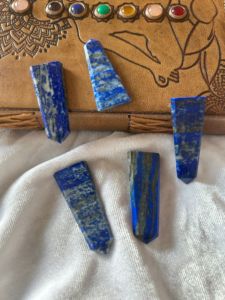 Vente en gros 100% naturel poli Lapis Lazuli pointe plate baguette Feng Shui crayon cristal de guérison Reiki énergie pierre précieuse sculptée - Product Image 3