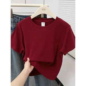 T-Shirt à manches courtes pour femmes respirant femme vêtements été mince basique hauts 2025 coton t-shirts O cou t-shirts décontractés femme - Product Image 3