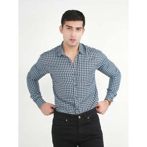 Camisa de Vestir a Cuadros Casual para Hombre WESLEY con Logotipo Personalizado, 100% Algodón, Cuello Clásico, Antiarrugas, Manga Corta, Talla XL de Invierno - Product Image 3