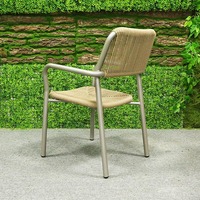 Nouvelle Chaise de Jardin Bistro/Café en Corde d'Aluminium Moderne, Empilable, Écologique et Étanche pour Villa et Cour