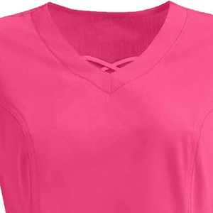 Médico Scrub Spandex Stretch Hospital Camisa Uniformes Elegante Médico Scrubs Cintura Tie Scrub Sets para Mujeres - Product Image 6