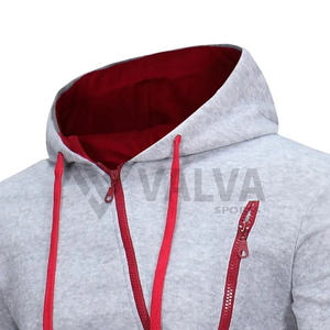 Sudaderas con capucha con cremallera de alta calidad 100% algodón polar patrón sólido temporada de primavera tela térmica hecha en Pakistán - Product Image 5