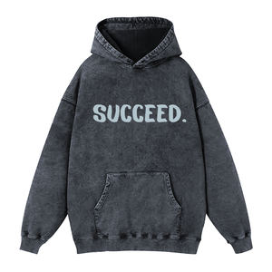 Acid <b>Wash</b> Hoodies Oversize Pullover Long Sleeve Heavy Weight Adult Men Acid <b>Wash</b> Hoodie With Front Pocket - Product Image 3