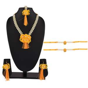Indian Wholesale <b>Jewelry</b> Indian <b>Jewelry</b> <b>Set</b> Ethnic Bridal Haldi Floral Handmade <b>Jewelry</b> Wedding Indian <b>Fashion</b> <b>Jewelry</b> <b>Set</b> - Product Image 3