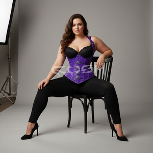 Custom Made Purple Leather Underbust Fetish <b>Corset</b> Supplier - Product Image 3