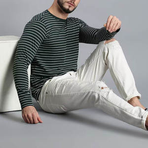 Camisetas de Manga Larga con Cuello Redondo para Hombre, Ropa Casual de Calle, Camisetas de Alta Calidad 100% Algodón para Adultos, Camiseta para Hombre - Product Image 6