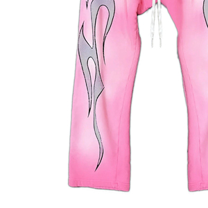 Custom Lightweight Man Oversize 100% Cotton <b>Flared</b> Washed <b>Sweatpants</b> with Custom Printing High Street Style - Product Image 3