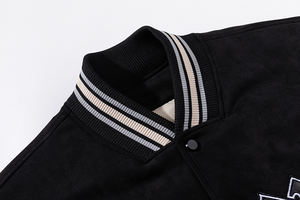 2025 nouveau Hip Hop Baseball université veste hommes fourrure lettres broderie lâche respirant université vestes OEM conception entretenu - Product Image 5