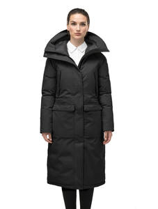 Service OEM Dernière conception Parka court à capuche noir pour femmes Veste bouffante et veste d'hiver matelassée tricotée respirante - Product Image 4