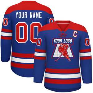 Wholesale Customized ice hockey Jersey Custom Team Jersey Earthy Royal-<b>Gold</b> Red Classic Style Stitched/Printed Ice Hockey Jersey - Product Image 3