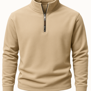 High Quality Custom Made 1/4 <b>Zip</b> <b>Fleece</b> Pullover Sweater Eco-Friendly Windproof Digital Winter 100% Cotton Solid <b>Men's</b> 300g - Product Image 1