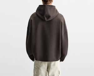 Sudadera clásica corta con capucha de algodón polar de 300 g/m². Sudadera con capucha de forro polar premium de alta densidad y hombros caídos. MOQ bajo - Product Image 6