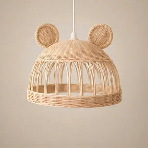 Lámpara de Mimbre para Habitación Infantil, Pantalla de Ratán, Decoración Ecológica, Éxito de Ventas 2026 - Product Image 2