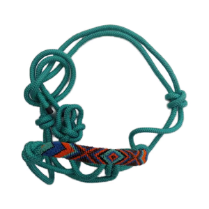 Cabestro de cuerda de piel de vaca con cuentas - Product Image 1
