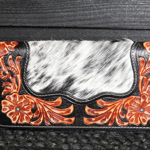 Bolso de mano de piel de vaca auténtica para mujer con estilo occidental personalizado, bolso de mano en relieve con logotipo, función suave para viajes - Product Image 1