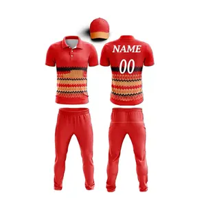 英国定制设计制服印刷升华板球衬衫颜色和裤子