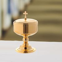 Ciboire en métal doré avec couvercle, récipient décoratif religieux pour l'autel de l'église, usage liturgique pour la messe catholique, récipient pour la sainte communion