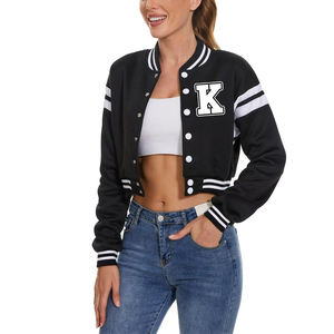 Veste de survêtement courte pour femme de haute qualité, automne-hiver, fabrication professionnelle, style streetwear, veste de survêtement courte pour femme - Product Image 1