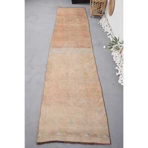 Alfombra de retazos de lana Beige Vintage grande 2,5X10,7 pies estilo clásico para sala de estar rectángulo 10mm 10mm látex de poliéster de felpa - Product Image 1