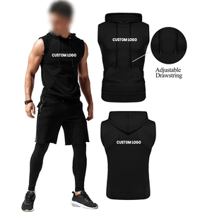 Men <b>Sleeveless</b> <b>Hoodies</b> Hip Hop Street Wear Casual Fashion Hooded Collar Autumn Winter Wear <b>Sleeveless</b> <b>Hoodies</b> - Product Image 4