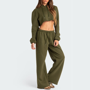 Vente en gros de survêtements pour femmes, nouveau design, vêtements d'hiver, 2 pièces, à capuche, logo et couleur personnalisables - Product Image 4