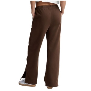 Pantalons de Yoga Fitness de haute qualité pour femmes pantalons de survêtement d'hiver respirants taille haute jambe large avant plat conception droite ample pour - Product Image 3