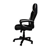 Chaise de bureau et de jeu pour adulte TREVISO Jet-Line, fauteuil extensible, hauteur réglable, noir et blanc, plastique, polyester, 61 cm