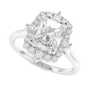 Anillo de compromiso estilo Halo de diamante cortado CTRadiant 1,00 para ella - Product Image 4