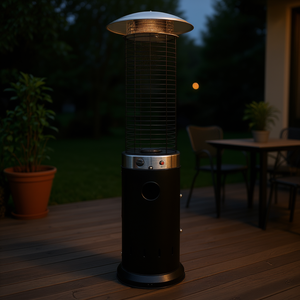 Calentador de Gas con Ruedas SA9500 Negro y Plateado, Estilo Hongo - Product Image 3