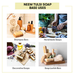 Savon artisanal au lait de chèvre, au neem et au tulsi, 100g, base en flocons solides pour peaux grasses, propriétés éclaircissantes, savon pour le bain/les toilettes - Product Image 5
