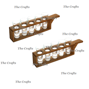 Portavasos de Madera Maciza con Portavasos de Vidrio de la Mejor Calidad para Uso en el Hogar, Hoteles y Restaurantes - Product Image 4