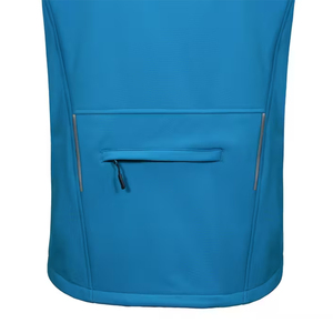 Gran oferta, chaleco Softshell para exteriores para hombres adultos, Color azul cielo, cuello levantado, cremallera, ropa informal, chaleco de carcasa suave con bolsillo con cremallera - Product Image 5