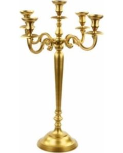 Candelabros dorados de 5 brazos de alta calidad, nuevo diseño, candelabro de aluminio, Metal FAROL DE para el hogar, bodas y decoraciones navideñas - Product Image 2