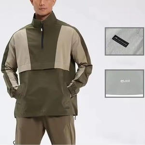 Veste coupe-vent à demi-fermeture éclair avec logo personnalisé pour hommes vêtements de sport légers pour la course à pied vêtements d'entraînement pour hommes - Product Image 1