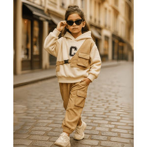 Ensemble de survêtement décontracté pour garçons, sweat-shirt et pantalon, avec poche transversale, tendance, vêtements d'hiver chauds pour enfants - Product Image 3