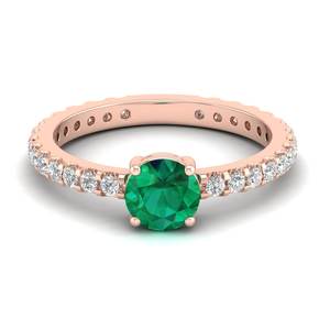 Bague en or massif 14 carats REYES Timeless avec diamant certifié IGI, prix de gros, pierre précieuse émeraude de 0,84 carat, bijoux fins pour femmes - Product Image 5