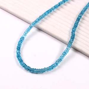 Cuentas Redondas Facetadas de Topacio Azul Natural, Cuentas de Piedras Preciosas Genuinas Azul Cielo, Plata de Ley 925, Hilo al por Mayor para Niños - Product Image 6