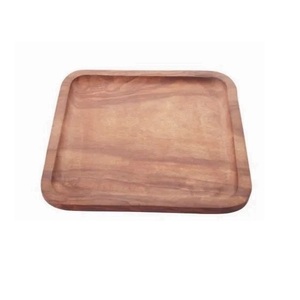 Plateau de service en bois de forme carrée pour restaurant et hôtel, assiette de service en bois de mangue faite à la main de taille personnalisée à vendre - Product Image 1