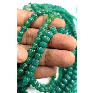 39 hebras de ónix verde de 5mm a 8mm con forma de calabaza collar de cuentas lisas de piedras preciosas 4805 CTS de longitud 14-22 pulgadas con cuentas de melón US $289 - Product Image 4